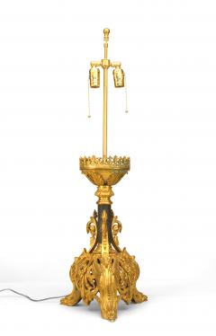 Pair of Italian Renaissance Style Gilt Bronze Filigree Table Lamps - 1381614
