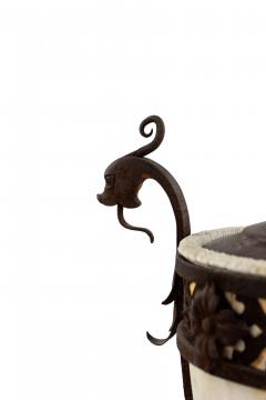 Pair of Italian Renaissance Style Iron and Alabaster Table Lamps - 1381642