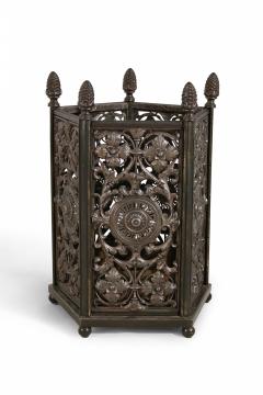 Pair of Italian Renaissance Style Metal Filigree Pentagonal Umbrella Stands - 4650765