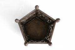 Pair of Italian Renaissance Style Metal Filigree Pentagonal Umbrella Stands - 4650767