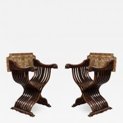 Pair of Italian Renaissance Walnut Arm Chairs - 1407803