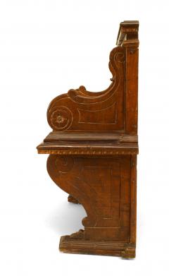 Pair of Italian Renaissance Walnut Column Back Benches - 1403583