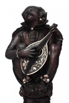Pair of Italian Renaissance Walnut Musician Figures - 4198124