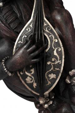Pair of Italian Renaissance Walnut Musician Figures - 4198125