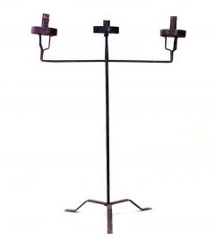 Pair of Italian Renaissance Wrought Iron Floor Torchieres - 4635417