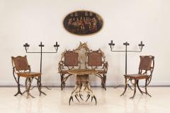 Pair of Italian Renaissance Wrought Iron Floor Torchieres - 4635419