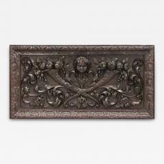 Pair of Italian Renaissance style carved walnut wall plaques with cupid head - 4690005