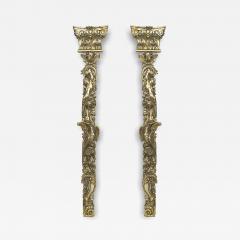 Pair of Italian Rococo Carved Pilaster Wall Plaques - 4250434