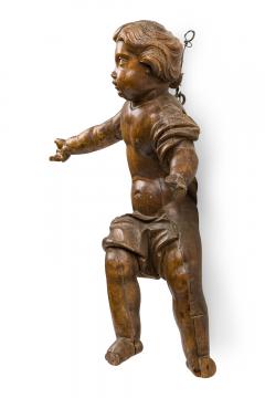 Pair of Italian Rococo Fruitwood Putti Figures - 4201471
