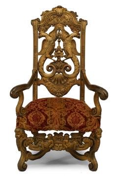 Pair of Italian Rococo Gilt Eagle Arm Chairs - 1401980