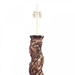 Pair of Italian Rococo Gilt Polychromed Solomonic Column Floor Lamps - 4170825