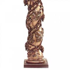 Pair of Italian Rococo Gilt Polychromed Solomonic Column Floor Lamps - 4170826