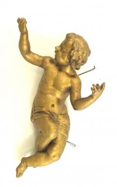 Pair of Italian Rococo Gold Painted Cupids - 4321723