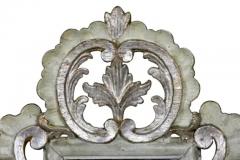 Pair of Italian Rococo Gray Painted and Silver Gilt Girandole Mirrors - 4129528