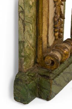 Pair of Italian Rococo Parcel Gilt Painted Foliate Wood Wall Pilaster Pedestals - 4171017