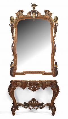 Pair of Italian Rococo Revival Style Rosewood Mirrors - 744219