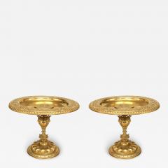 Pair of Italian Rococo Style Bronze Dore Compotes - 4263250