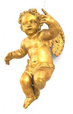 Pair of Italian Rococo Style Life Size Hanging Cupids - 4198095