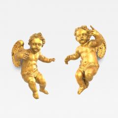 Pair of Italian Rococo Style Life Size Hanging Cupids - 4250435