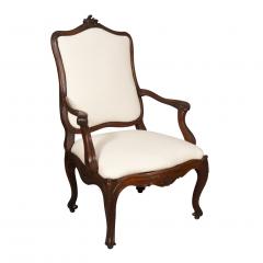 Pair of Italian Rococo Walnut Armchairs - 3739693