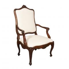 Pair of Italian Rococo Walnut Armchairs - 3739694