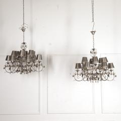 Pair of Italian Silver Gilt Chandeliers - 3634769