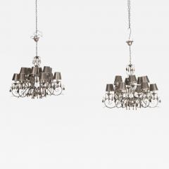 Pair of Italian Silver Gilt Chandeliers - 3635805