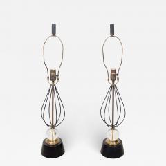 Pair of Italian Table Lamps With Crystal and Gold Accents - 1117670