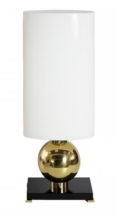 Pair of Italian Table Lamps in Brass Murano Glass Base And Shades - 3779634