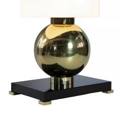 Pair of Italian Table Lamps in Brass Murano Glass Base And Shades - 3779638