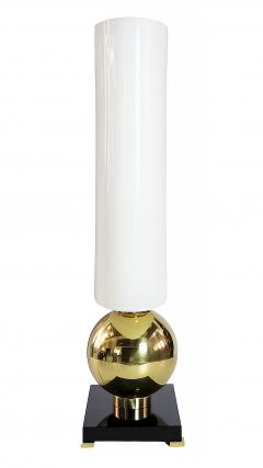 Pair of Italian Table Lamps in Brass Murano Glass Base And Shades - 3779640