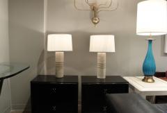 Pair of Italian Travertine Lamps - 202056