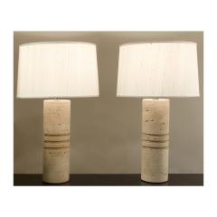 Pair of Italian Travertine Lamps - 202062