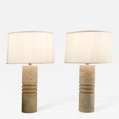 Pair of Italian Travertine Lamps - 204010