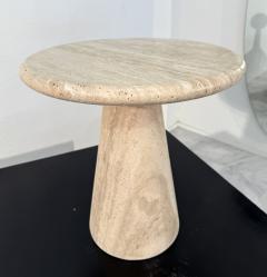 Pair of Italian Travertine Side Tables 1970s - 4314366