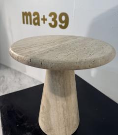 Pair of Italian Travertine Side Tables 1970s - 4314370