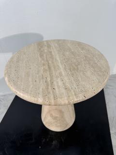 Pair of Italian Travertine Side Tables 1970s - 4314372