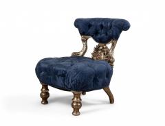 Pair of Italian Venetian Blue Tufted Chairs - 1419534
