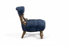 Pair of Italian Venetian Blue Tufted Chairs - 1419537