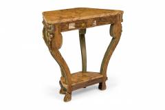 Pair of Italian Venetian Faux Marble Topped Scroll Form Carved Console Tables - 4170542