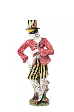 Pair of Italian Venetian Majolica Harlequin Figures - 4630112