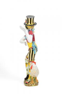 Pair of Italian Venetian Majolica Harlequin Figures - 4630127