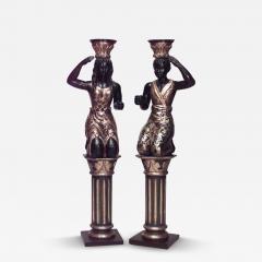 Pair of Italian Venetian Polychromed Figures - 4332421