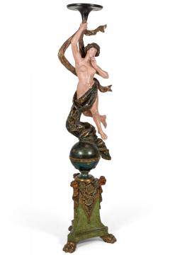 Pair of Italian Venetian Polychromed Figures - 4408083