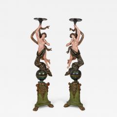 Pair of Italian Venetian Polychromed Figures - 4412444