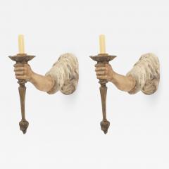 Pair of Italian Venetian Style 20th Cent Painted Tole Metal Sconces - 726023