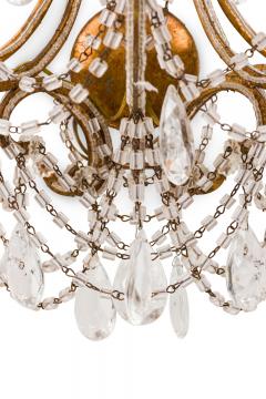 Pair of Italian Venetian Style Crystal and Metal Scroll Arm Sconces - 4655311
