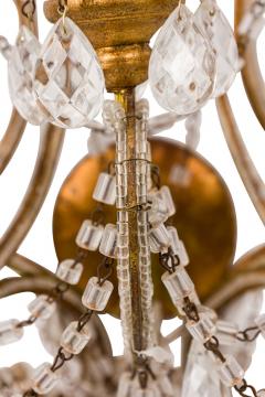 Pair of Italian Venetian Style Crystal and Metal Scroll Arm Sconces - 4655313