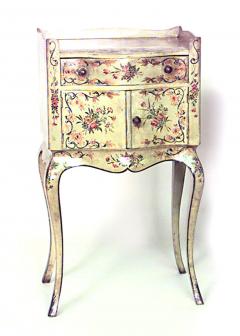 Pair of Italian Venetian Style Floral Decorated Bedside Tables - 741242
