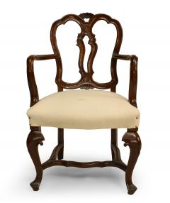 Pair of Italian Venetian Walnut Arm Chairs - 1402074